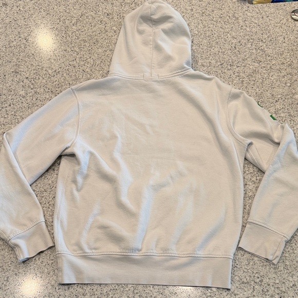 Polo Ralph Lauren White Hoodie Green Big Pony Logo Mens Large - Picture 8 of 8